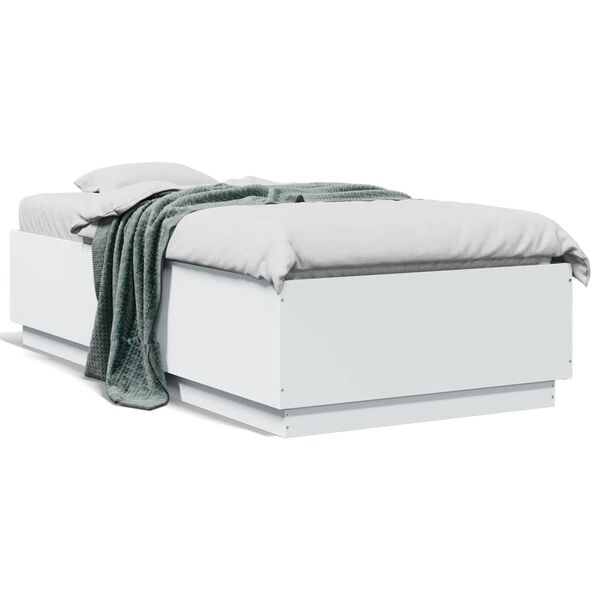 vidaXL Estrutura de cama 75x190 cm derivados de madeira branco