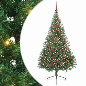 vidaXL &Aacute;rvore de Natal Artificial Pr&eacute;-iluminada Verde 180 cm PVC