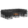 vidaXL Conjunto de Sof&aacute;s para Exterior 10 unid. Preto e Cinza Escuro