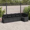 vidaXL Conjunto de Sof&aacute; de Jardim 6 pcs Preto vime PE