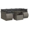 vidaXL 7 pcs conjunto sof&aacute;s p/ jardim c/ almofad&otilde;es vime PE cinzento