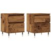 vidaXL Mesas cabeceira 2pcs 40x35x50cm derivados madeira madeira velha