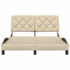 vidaXL Estrutura de cama sem colch&atilde;o 140x200 cm tecido cor creme
