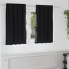 vidaXL Cortinas Blackout com Argolas 2 pcs Preto 140 x 140 cm