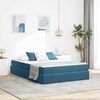 vidaXL Cama com arruma&ccedil;&atilde;o e colch&atilde;o Azul Escuro 140 x 200 cm Veludo