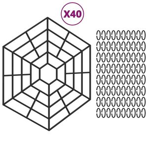 vidaXL Prote&ccedil;&otilde;es para lagos 40 pcs polipropileno preto
