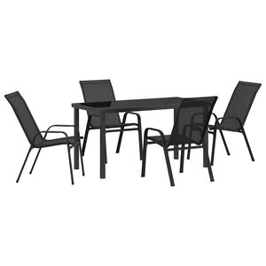 vidaXL Conjunto de Jantar para Jardim 5 unid. Preto