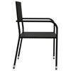 vidaXL 7 pcs conjunto de jantar para jardim vime PE e a&ccedil;o preto