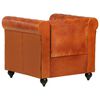 vidaXL Poltrona chesterfield couro genu&iacute;no bronze