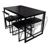 vidaXL Conjunto mesa e cadeiras de jantar 5 pcs preto