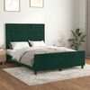 vidaXL Estrutura de cama sem colch&atilde;o 140x190 cm veludo verde-escuro