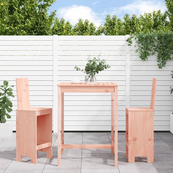vidaXL 3 pcs conjunto de bar para jardim madeira de douglas maciça
