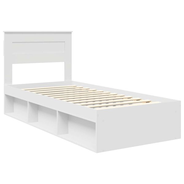 vidaXL Estrutura da Cama Branco 90 x 200 cm Madeira de Pinheiro S&oacute;lida