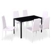 vidaXL Conjunto de mesa de jantar de 7 pe&ccedil;as preto e branco