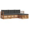 vidaXL Conjunto de Sof&aacute;s para Exterior 4 unid. Natural e Antracite