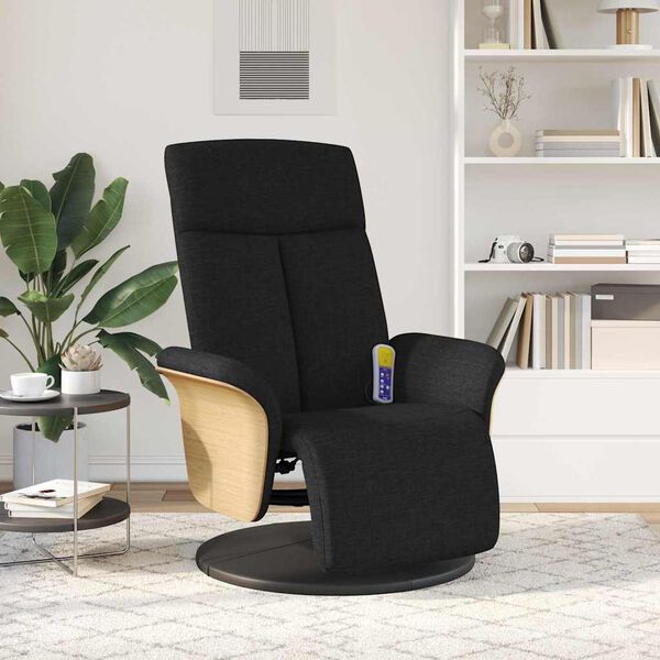 vidaXL Cadeira de Massagem Recliner Preto 79 x 87 x 104,5 cm tecido