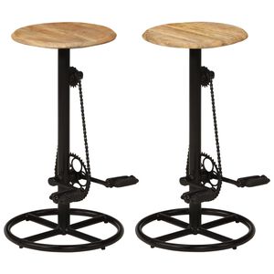 vidaXL Cadeiras de bar 2 pcs madeira de mangueira maci&ccedil;a