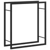 vidaXL Suporte para lenha 80x28x86 cm a&ccedil;o preto mate