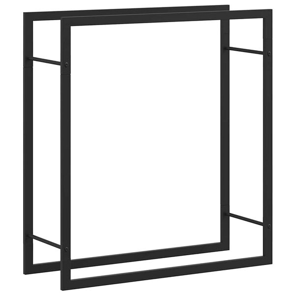 vidaXL Suporte para lenha 80x28x86 cm a&ccedil;o preto mate