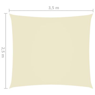 vidaXL Para-sol estilo vela tecido oxford retangular 2,5x3,5 m creme