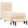 vidaXL Cama com molas/colch&atilde;o 90x190 cm tecido cor creme