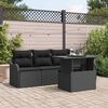 vidaXL Conjunto de Sof&aacute; de Jardim 5 pcs Preto Rattan Sint&eacute;tico