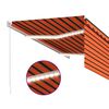 vidaXL Toldo retr&aacute;til manual com estore/LED 3,5x2,5 m laranja/castanho