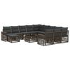 vidaXL Conjunto de Sof&aacute; de Jardim 13 unid. Cinza e Cinza Escuro