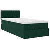 vidaXL Cama otomana com colch&atilde;o & LEDs 90x200cm veludo verde-escuro