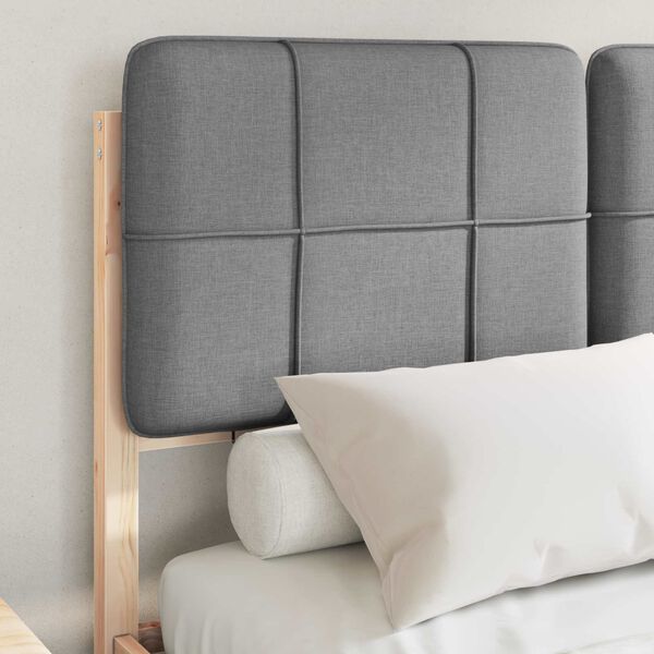vidaXL Estrutura de Cama com Cabeceira Estofada Cinzento-claro