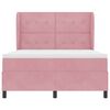 vidaXL Cama Box com colch&atilde;o com cabeceira Rosa 190 x 140 cm Veludo
