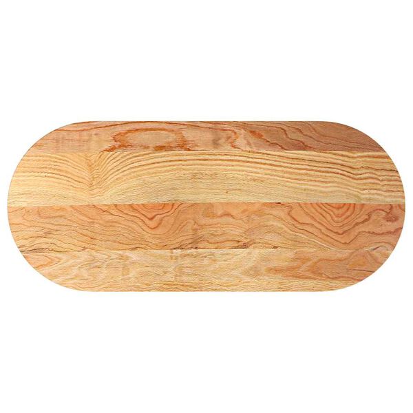 vidaXL Tampo de mesa 140x60x4 cm carvalho maciça oval castanho-claro