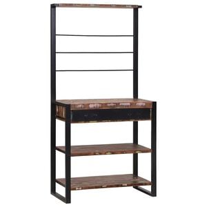 vidaXL Prateleira de cozinha Multicolorido e preto 80 x 40 x 160 cm