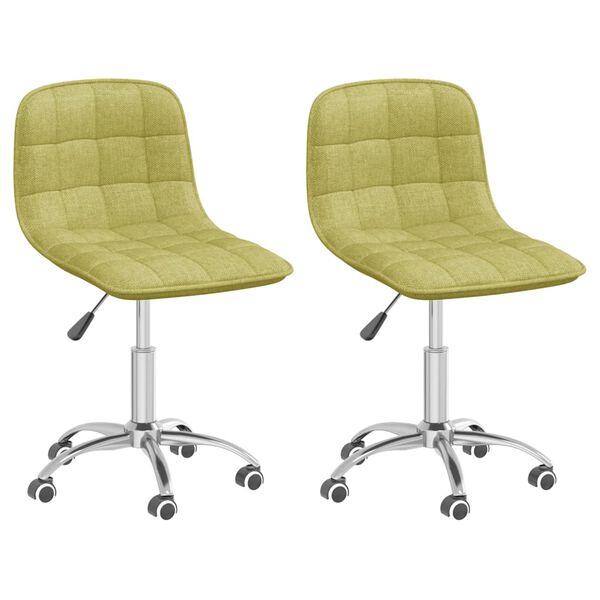 vidaXL Cadeiras de jantar girat&oacute;rias 2 pcs tecido verde