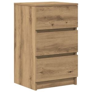 vidaXL Mesa de cabeceira com 3 gavetas 39x35x65 cm carvalho artesanal