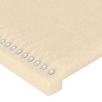 vidaXL Estrutura de cama c/ cabeceira tecido cor creme 90x200 cm