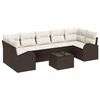 vidaXL Conjunto de Sof&aacute; de Jardim 8 unid. Castanho vime PE