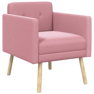 vidaXL Poltrona Rosa Veludo