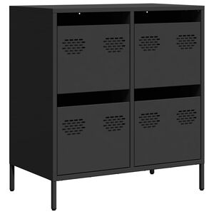 vidaXL Aparador 68x39x73,5 cm a&ccedil;o laminado a frio preto