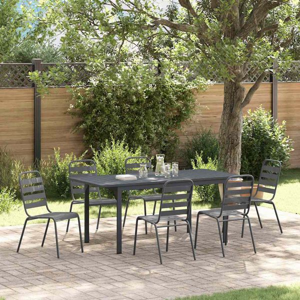 vidaXL Conjunto de Jantar para Jardim 7 pcs Antracite