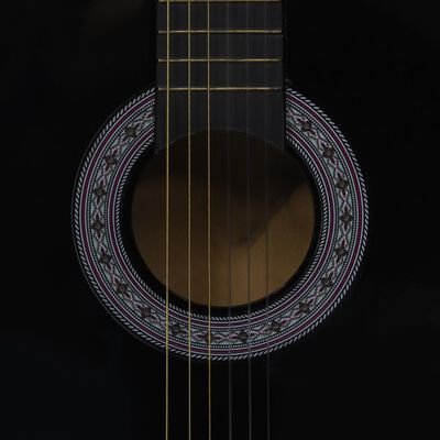 vidaXL Guitarra clássica iniciantes/crianças 3/4 36" preto