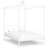 vidaXL Estrutura de cama com dossel 120x200 cm metal branco