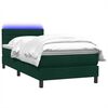 vidaXL Cama box spring c/ colch&atilde;o e LED verde-escuro 80x220 cm veludo