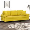 vidaXL Sof&aacute; 3 lugares c/ almofadas decorativas 180 cm veludo amarelo