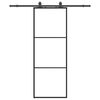 vidaXL Porta deslizante c/ conj. ferragens 76x205cm vidro ESG preto