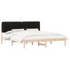 vidaXL Estrutura de Cama com Cabeceira Estofada Preto 200 x 200 cm