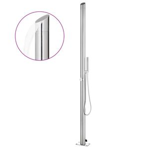 vidaXL Chuveiro de jardim 220 cm a&ccedil;o inoxid&aacute;vel