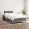 vidaXL Cama boxspring com colch&atilde;o 120x190 cm tecido cinzento-escuro