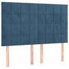 vidaXL Cama box spring c/ colch&atilde;o/LED 140x200 cm veludo azul-escuro