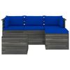 vidaXL 5 pcs conjunto lounge de paletes + almofad&otilde;es madeira de pinho